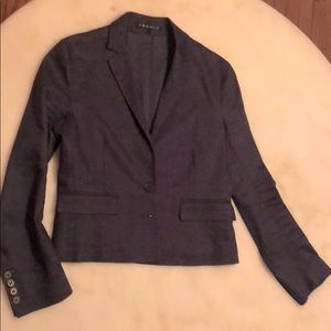 Theory Linen Blend Navy Blazer